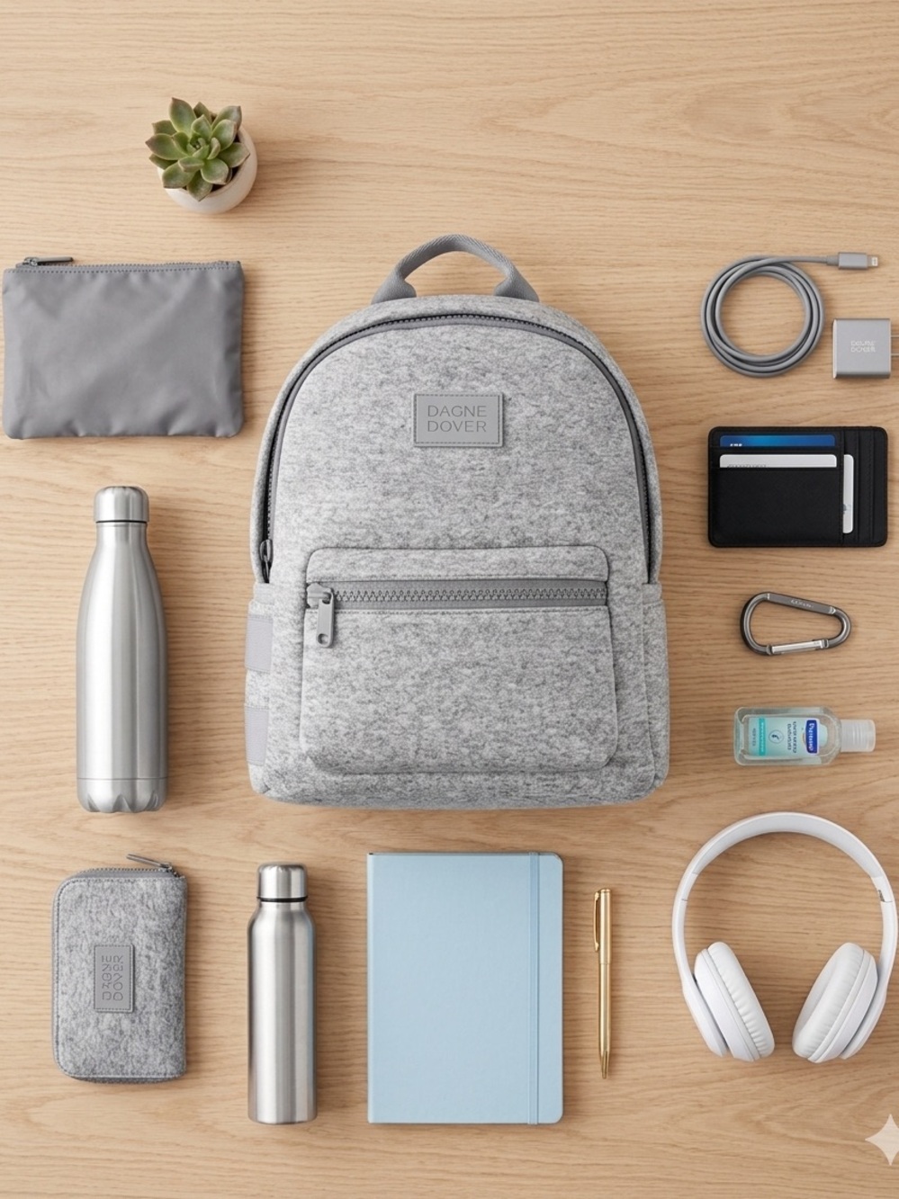 NEW Dagne Dover Dakota Medium Neoprene Backpack Medium Heather Gray